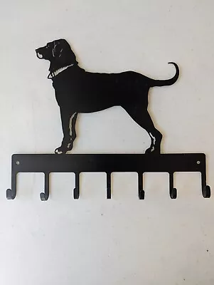 Vintage Metal Black Labrador Retriever Leash Hooks Wall Hanging   • $26