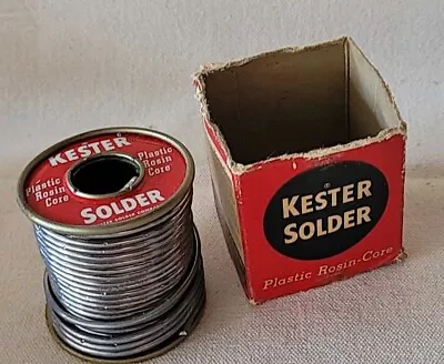 Vintage Kester Solder Plastic Rosin Core Leaded 1/81  0 .116mm 1 Lb Roll • $28.75