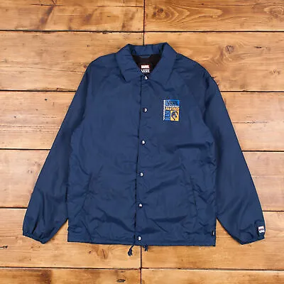 Vans Coach Jacket M Marvel Black Panther Blue Snap • £22.49