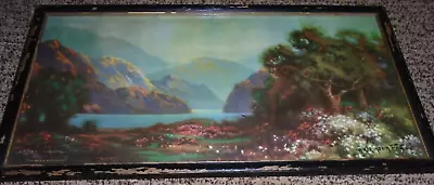 R. Atkinson Fox Flowers Lake Mountains Trees Framed Print 16.75 X8.75 . 1920s • $79.99