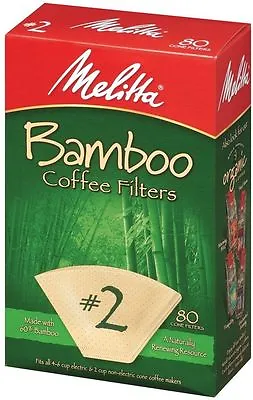 Melitta #2 Cone Bamboo Paper Coffee Filters 80 Count • $8.25
