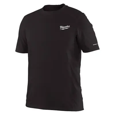 Milwaukee Workskin Short Sleeve Crew Black Lightweight Performance Tee Shirt MED • $32.95