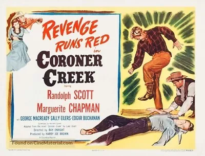 Coroner Creek 1948 Dvd. Randolph Scott. Copy Of Public Domain Film. Disc Only • £3.95