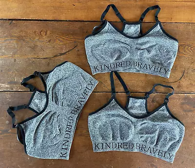 Kindred Bravely Sublime Sports Adjustable Nursing Jog Bra Black Gray Sz L • $12.99