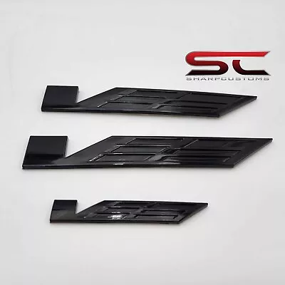 Black Gloss Escalade V Emblem 2021-2023 Front Door Emblem Rear Hatch Door 3pc • $289.99