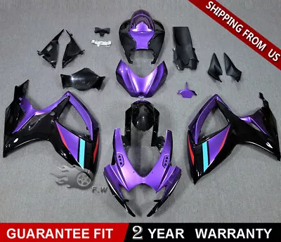 For GSXR600/750 2006 2007 ABS Injection Mold Bodywork Fairing Kit Purple Black • $425.98