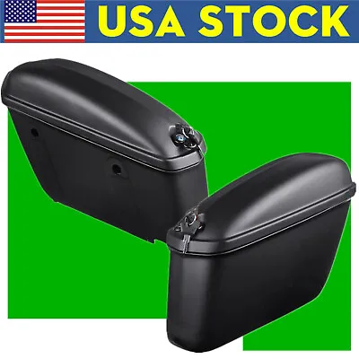 22L Motorcycle Side Cases Hard Trunk Matte Black Saddle Bags Rear Side Box • $98