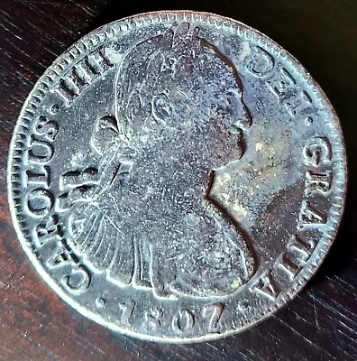 Mexico Spanish Colonial 8 Reales Carol Carolus IIII 1807 Mo TH Mexico City Mint • $45