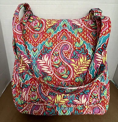 BAG By VERA BRADLEY Pink Swirl Paisley Floral Print Mailbag Crossbody Shoulder • $37.50