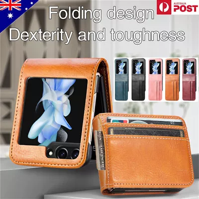 For Samsung Galaxy Z Flip 5 4 3 2 Shockproof Slim Leather Wallet Card Case Cover • $13.69