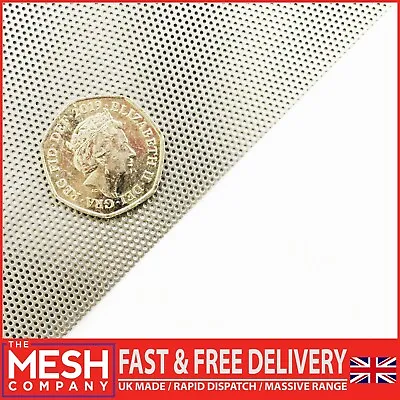 £124.99 • Buy 0.75mm Hole X 1.5mm Pitch X 0.6mm Thick - Stainless Steel Perforated Mesh Sheet