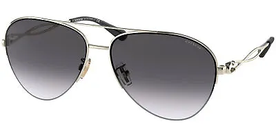 Coach Women's Lt Gold-Tone Semi-Rimless Aviator Sunglasses - HC7124 90058G 59 • $98.42