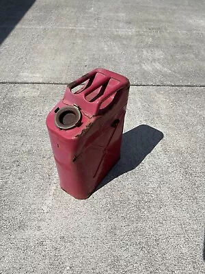 Vintage Red GI 5 Gallon Metal Gas Can Military Jeep Truck Tank Fuel • $69.99