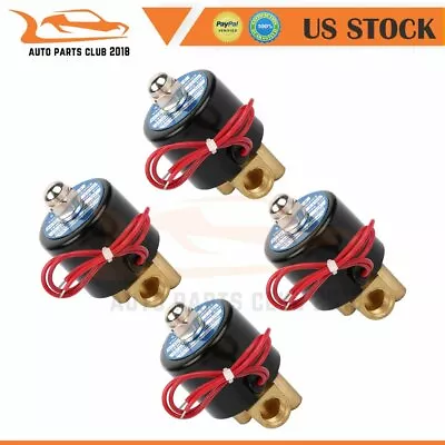 1/4  Npt Air Ride Suspension Valve 12V / 150psi Brass Electric Solenoid  X 4 • $48.15