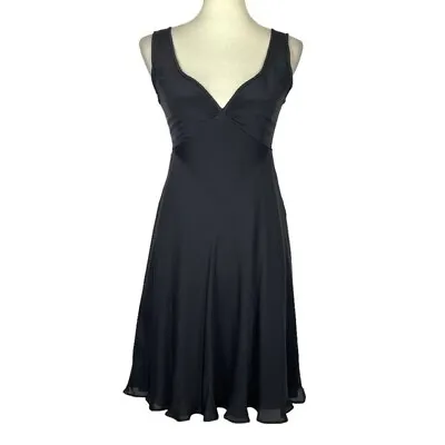 Morton Myles For The Warrens Vintage 100% Silk Black Dress Womens Size 6 • $35.95