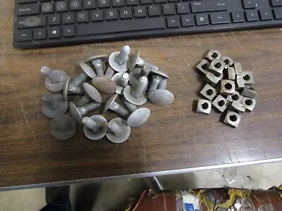 20 NOS Vintage 3/8  - 16 X 1-1/4  Step Bolts & Square Nuts USA • $18