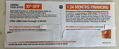 The Home Depot In Store Or Online 10% Off Expires 4/30/24  $200 Max Discount • $22