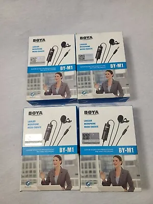 BOYA BY-M1 Omni Lavalier Microphone For Smart Phones DSLR PC Lot Of 4 NEW • $62.19