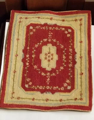 Vintage Dollhouse Miniature Wool Needlepoint Rug Tapestry With Flowers Roses • $94.99