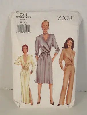 Vogue 7313 Easy Wrap Top Straight Skirt & Pants Pattern Misses 14-18 Cut • $7.99