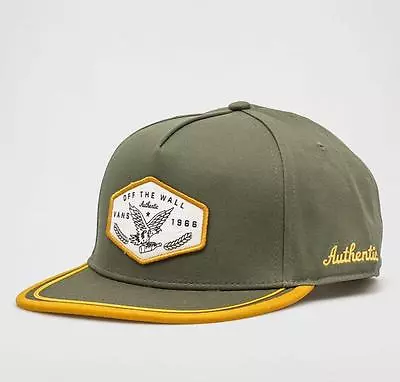 Vans Off The Wall Dalton Mens Green Gold Cotton Snapback Hat Cap New NWT • $22.99