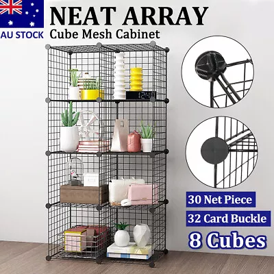8 Cube Metal Wire Storage Shelves Cabinet Disply Toy Book Shelf Unit Rack Black  • $37.99