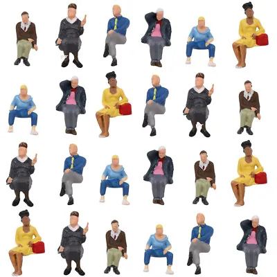 P4803 24pcs Model Trains O Scale 1:50 Seated Figure People 6 Different Poses • $11.99
