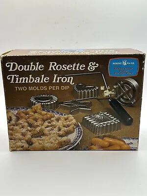 VTG  NORDIC WARE Double Rosette & Timbale Iron With 4 Molds W/Box Never Used • $24.95