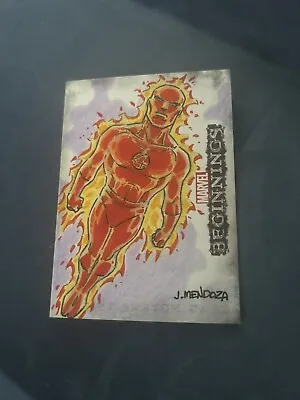 Jovenal Mendoza 2012 Upper Deck Marvel Beginnings  Sketch Card. Human Torch 1/1 • $99