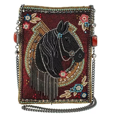 Mary Frances Let's Gallop Mini Crossbody Handbag Red Beaded Horse Bag New • $135