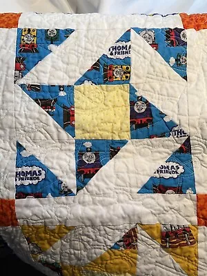 Handmade Thomas The Train & Friends Quilted Blanket Crib Baby Toddler 51x40 • $25.90