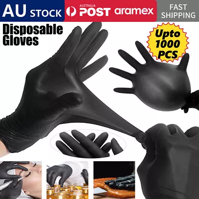 1000THICK Disposable Nitrile Gloves Rubber Blend Powder Free Industrial Mechanic • $42.94