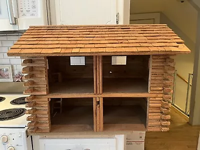 Massive Log Cabin Dollhouse | Vintage Handmade | Heavy-Duty Construction | 26x16 • $499.99