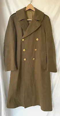 VTG WWII 40s..MILITARY ISSUE..ARMY GREEN..WOOL..TRENCH COAT / PEACOAT..sz 36L • $69.99