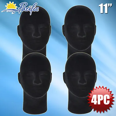 NEW Male FOAM Black MANNEQUIN Head Display Wig Hat Glasses 4pc • $49.99