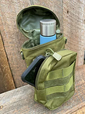 Military Molle Pouch Water Bottle Holder Carrier Tactical Hiking Gear Bag USA • $13.99