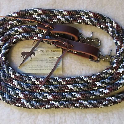 Trail Training Yacht Rope Reins W Leathers + Snaps! Choose From 10 Colors! USA • $34.99