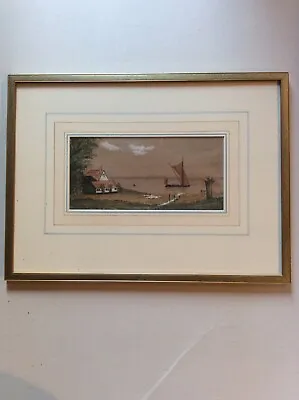 Antique Watercolour: Sailing Barge In Estuary Scene Probably Alde At Iken/Snape • £29.99