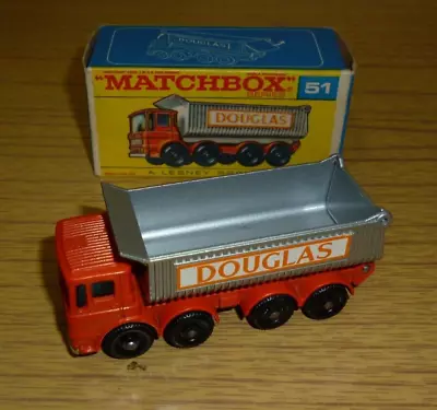 Lesney MATCHBOX Series 51 DOUGLAS 8-WHEEL TIPPER - VGC With Type F2 Box • £20