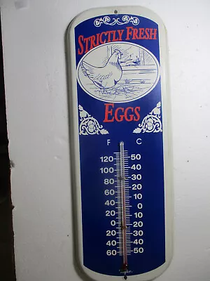 Vintage Taylor 'Strictly Fresh Eggs' Thermometer~~Metal ~~Farm~~  Decor ~~ • $29