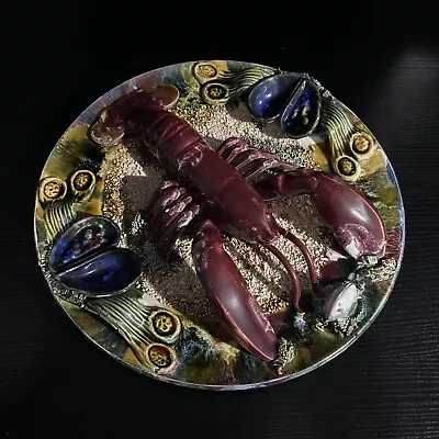 Lobster Platter Jay Willfred Andrea Sadek 13” Palissy Majolica Portugal • $100
