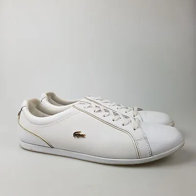 Women's LACOSTE 'Rey Lace 317' Sz 8 US Shoes White Leather | 3+ Extra 10% Off • $31.49