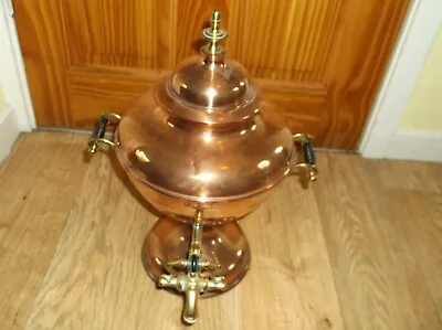 Antique Victorian Brass & Copper Samovar Tea Urn Height 40cm X 27 Cm • £75