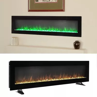 50 60'' Electric Wall Mounted 9 Flame Fire LED Fireplace Heater Standing W/ Feet • £39.95