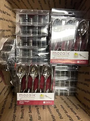 Lot Of 17 48 Mozaik Mini Tasting Appetizer  Spoons  Plastic 4  L X 7/8  W NIB • $59.99