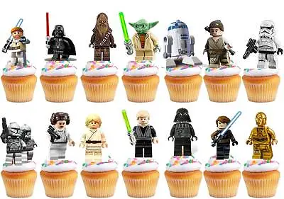 £2.99 • Buy 24 X STAR WARS Edible Cup Cake Fairy Toppers Birthday Party Wafer STAND UP 5cm