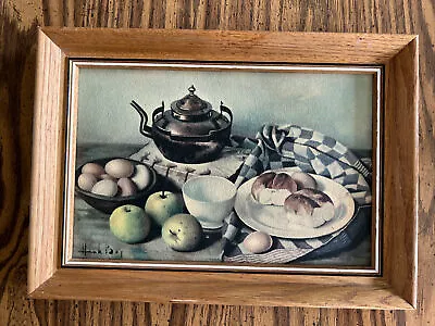 Vintage Henk Bos 3D Still Life Dimensional Print Framed Breakfast 14x10” • $29.99