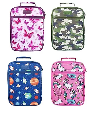 SACHI Insulated Kids Lunch Box Tote Bag Camo Green/Butterflies/Unicorns/Space • $31.98