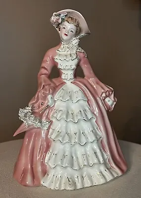 VINTAGE 1953 Florence Ceramics “Charmaine” Pasadena CA 9” Victorian Women • $40.75