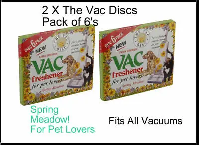 2 X 6 Pack Vac Air Freshner Hoover Vacuum Cleaner Pet Lovers SPRING Meadow Disc • £3.20